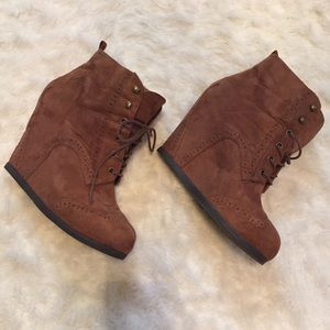Wedge booties, size 9